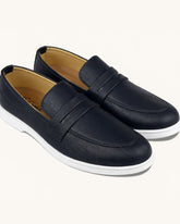 WHITE SOLE PENNY LOAFERS